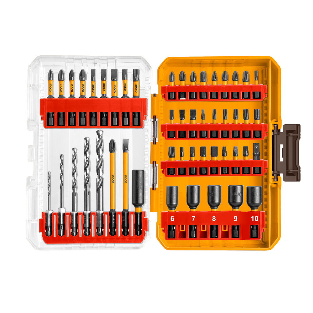 Купить Набір ударних біт, свердел і торцевих головок 49 шт INGCO INDUSTRIAL