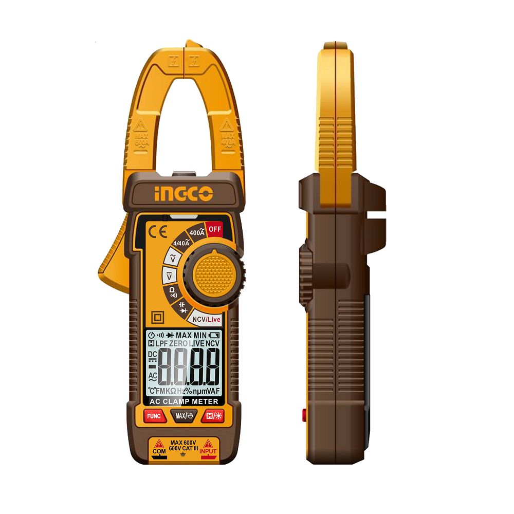 Купить Цифрові струмові кліщі AC/DC 400 А (True RMS, 4000 значень) INGCO INDUSTRIAL