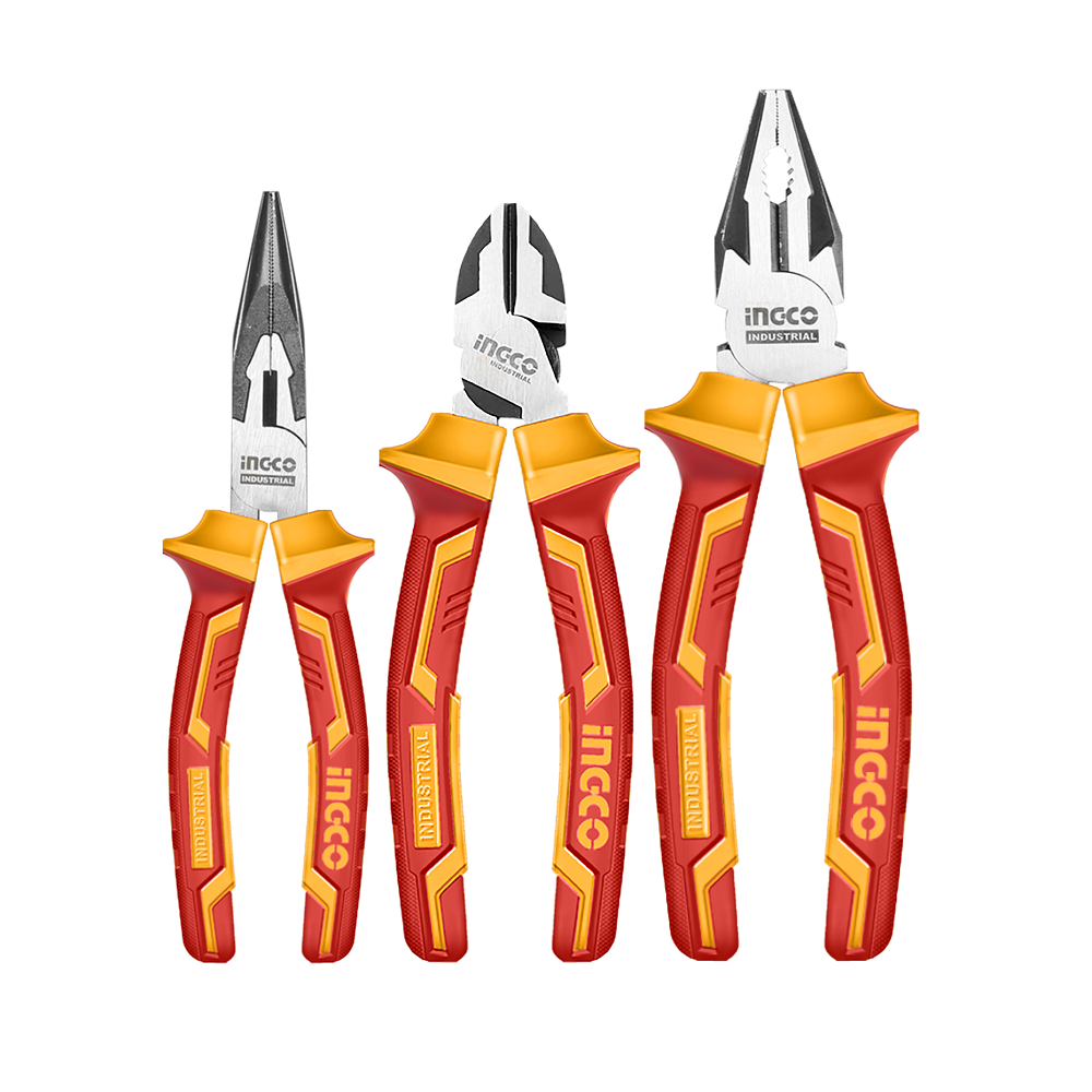 Купить Набір шарнірно-губцевого інструменту діелектричного 3 предмети VDE INGCO INDUSTRIAL