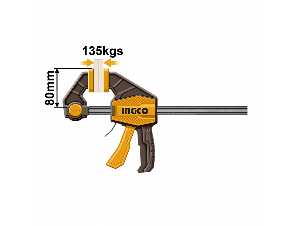 Струбцина швидкозатискна 80×450 мм INGCO INDUSTRIAL