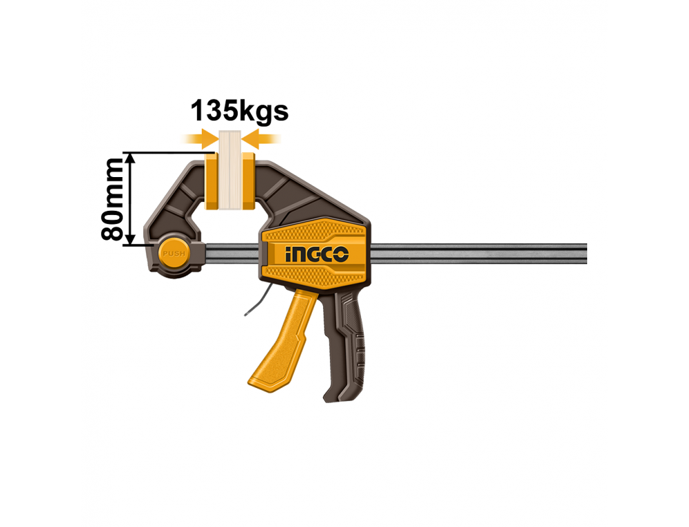Струбцина швидкозатискна 80×900 мм INGCO INDUSTRIAL