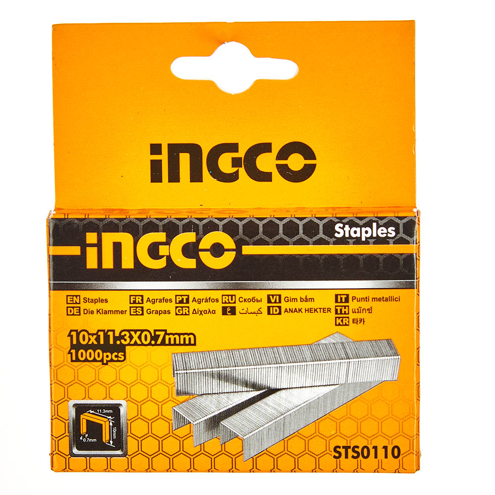 Купить Скоби для степлера тип-53 10×0,7 мм 1000 шт. INGCO