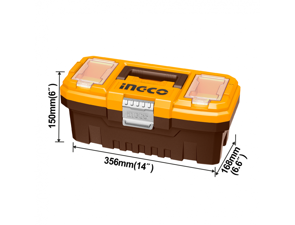 Ящик для інструменту 14″ (356×168×150 мм) металеві замки INGCO